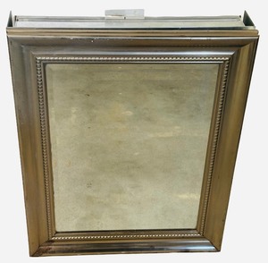 Stainless Steel Framed Mirror Medicine Cabinet with a Mirrored Back and Adjustable Glass Shelves HEAVY  23 78 X 29 78 X 5 14 