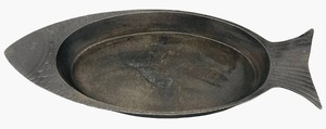 Black Cast Iron Fish-Shaped Grill and Serving Pan 18.5 X 2 Thick