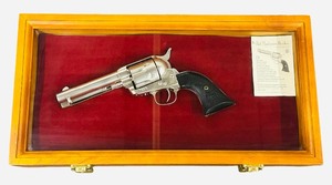 Franklin Mint Bat Masterson Colt Single Action Army Replica in a Wood and Glass Display Case
