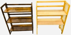 3-Tier Foldable Bookcase or Shelf Unit - Qty 2