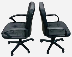 Black Bonded Leather Executive Chairs - BLACK - Qty 2