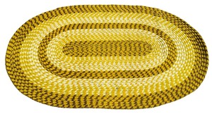 Yellow Oval BraidedWoven Rug 38 34 X 60