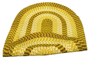 Yellow Oval BraidedWoven Rug 38 34 X 60