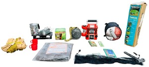 Camping Bundle - Eureka Storm Shield Tent (Sleeps 4) Bundle  Suisse sport K2 Mummy Bag  Black and Decker Storm Station 