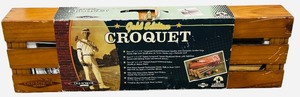 Vintage Gold Edition Croquet Set in a Wooden Carry Crate by Old School Sports