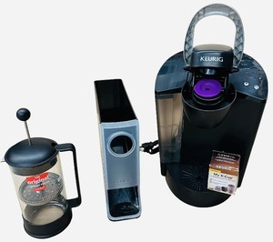 Keurig K40 Elite Brewing System with Extras  Keurig K-Cup Slim Vertical Coffee Storage Dispenser in black  The Original Press  The K-Cup