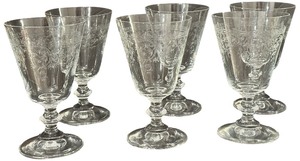 Lucca Etched Water Goblet - Qty 6  5.75 tall, 3.5D  BOX 20