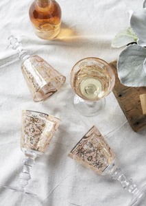 Patina Vie Bellissimo Blush Pink 18k Gold Goblets- Qty 2 (TRAY 28)
