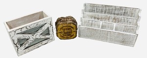 Desk Organization Bundle - White Distressed Look -  My Vintage Finds - Qty 3