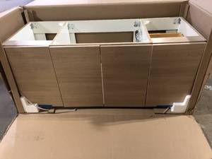 lot 4 image: Domani Stella 49 in. Single Sink Beige Oak Floating Bath Vanity Granite Not Included   Customer Returns See Pictures