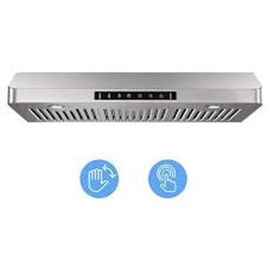 lot 21 image: VIKIO PRO 36 in. 600 CFM Ducted Under Cabinet Range Hood in Stainless Steel Lighted with Adjustable LED and Touch panel Customer Returns See Pictures