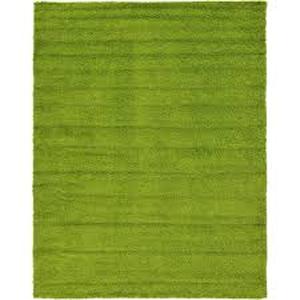 lot 18 image: Unique Loom Solid Shag Grass Green 9 ft. x 12 ft. Area Rug  Customer Returns See Pictures