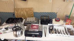 Large Kitchenware Collection with Grill, Bakeware, Toaster, Utensils and More