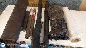 lot 13 image: Lot of Assorted Window Screen Rolls and Plastic Sheeting