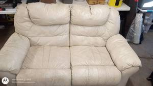 lot 25 image: Beige Reclining Loveseat with Matching Chair