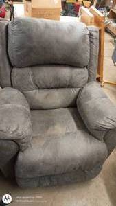 lot 26 image: Gray Fabric Recliner Armchair