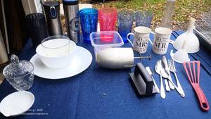 lot 46 image: Large Kitchenware Collection with Glassware, Utensils, and Bakeware