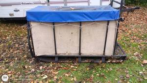 lot 47 image: Utility Snow Sled with Blue Cover and Metal Frame