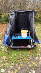 lot 49 image: Ice Fishing Shelter with Stove and Accessories