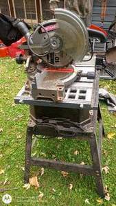 lot 55 image: Craftsman 10 Inch Miter Saw on Stand 2.5 HP