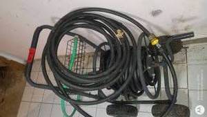 lot 67 image: Heavy Duty Hose Reel Cart with Hose and Nozzle
