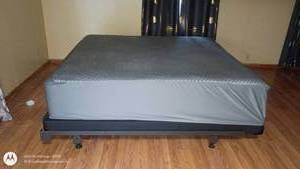 lot 72 image: King Size Mattress with Metal Bed Frame