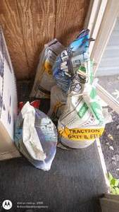 lot 80 image: Lot of 3 Bags Rapid Melt and Sand Traction Grit Mix