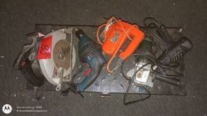 lot 88 image: Lot of 5 Assorted Electric Power Tools Including Saws and Drills