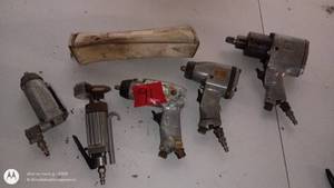 lot 91 image: Set of 5 Used Pneumatic Air Tools Including Impact Wrenches and Grinder