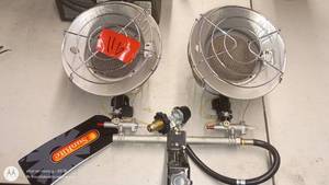 lot 116 image: SunRite Dual Head Tank Top Propane Heater