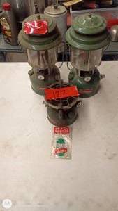 lot 122 image: Coleman Lanterns and Stove Set with Silk-Lite Mantles