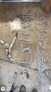 lot 125 image: Set of Tire Chains with Come-Along Winch and Hardware
