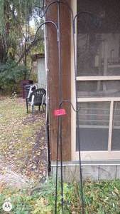 lot 126 image: Set of 2 Tall Metal Shepherd Hooks for Outdoor Use