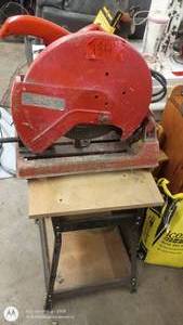 lot 134 image: Used Metal Cut-Off Saw with Stand
