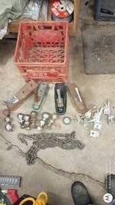 lot 163 image: Lot of Trailer Couplers, Hitch Balls, Chain, and Latch Brackets