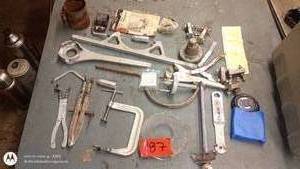 lot 187 image: Collection of Vintage Hand Tools, Clamps, and Metal Parts