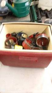 lot 192 image: Collection of Assorted Hole Saws and Arbors in Cooler