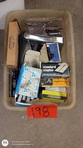 lot 198 image: Assorted Hand Staplers and Boxes of Staples
