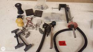 lot 208 image: Assorted Metal Clamps, Mounts, and Tool Attachments Set