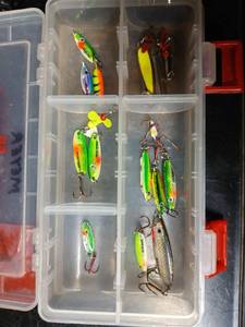 lot 234 image: Assorted Fishing Lures in Plastic Organizer Case