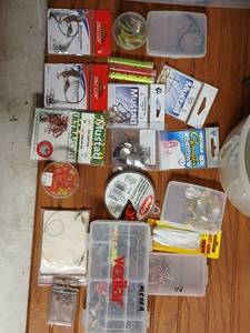lot 254 image: Large Lot of Fishing Tackle Hooks, Lures, Spinners and Tackle Boxes