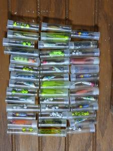 lot 256 image: Lot of 24 Assorted Fishing Lures in Plastic Storage Tubes