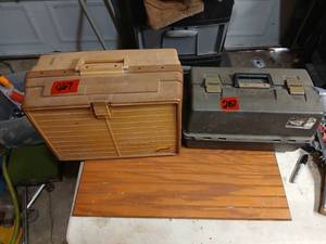 lot 267 image: Pair of Vintage Plastic and Metal Tackle Boxes with Contents