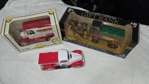 lot 223 image: Lot of 2 diecast banks and 1 diecast model truck