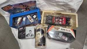 lot 251 image: Elvis Diecast Cars and Mug
