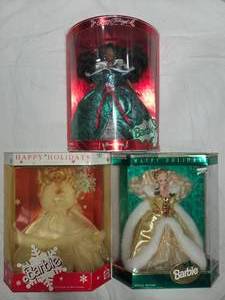 lot 275 image: Lot of 3 Holiday Barbies
