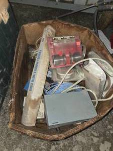 lot 108 image: Box of misc Hardware and electrical