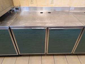lot 20 image: DUKE COMMERCIAL STAINLESS STEEL DOUBLE DOOR WORKTOP CABINET
