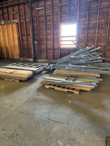 lot 2SK image: Lot of Metal Shelving (544428) Two Sets of Metal Shelving, PLEASE READ DESCRIPTION