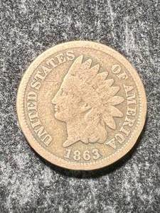 lot 15 image: 1863 US INDIAN HEAD CENT